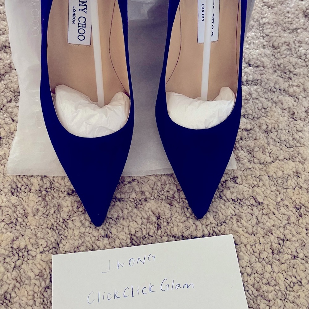 Jimmy Choo Abel violet suede pumps 36.5 heels shoes brand new